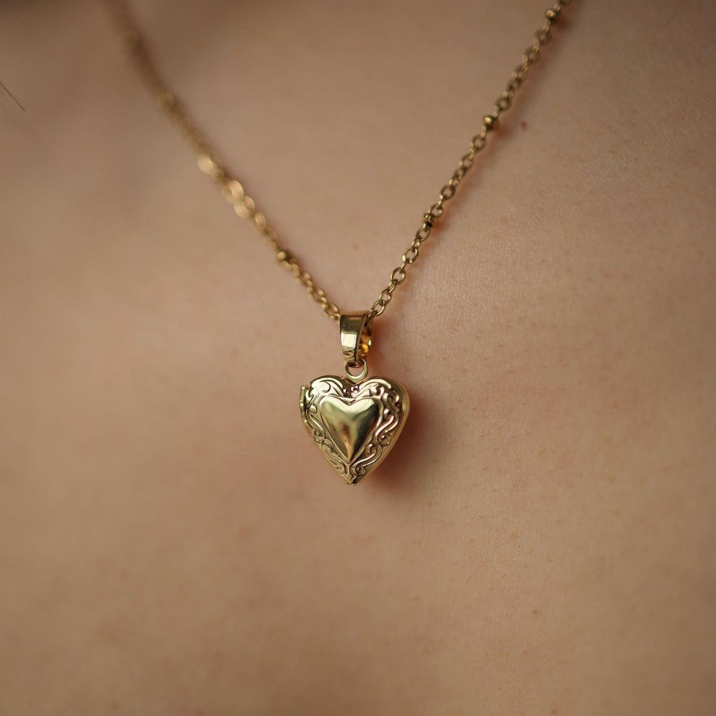Vintage Heart Locket - Gold Filled