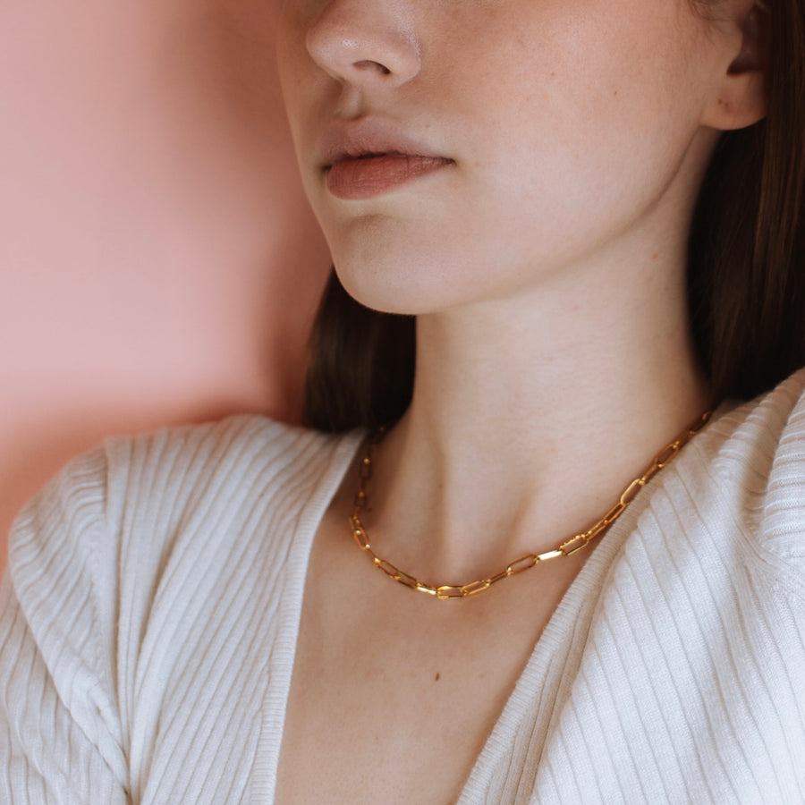 Florence Paperclip Chain - Gold