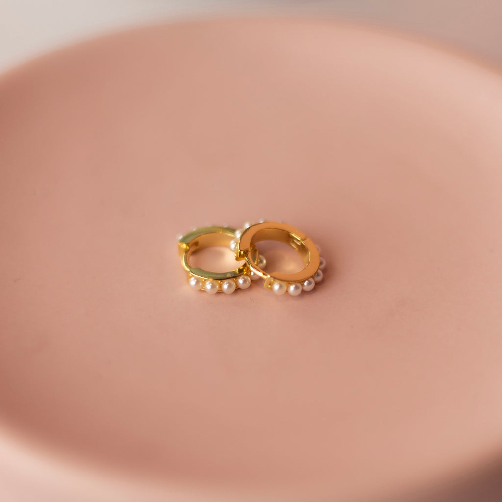 PRE-ORDER Angela Pearl Hoops | 18K Gold Vermeil & Sterling Silver