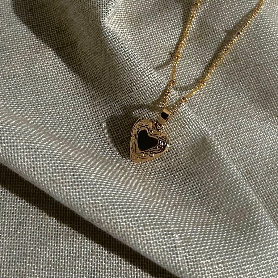 Vintage Heart Locket - Gold Filled