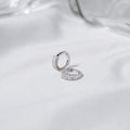 8mm gold vermeil and 925 sterling silver huggie hoop earrings with baguette cubic zirconia, hypoallergenic, tarnish-resistant small snap closure hoops for sensitive ears, minimalist everyday jewelry.