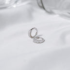 8mm gold vermeil and 925 sterling silver huggie hoop earrings with baguette cubic zirconia, hypoallergenic, tarnish-resistant small snap closure hoops for sensitive ears, minimalist everyday jewelry.
