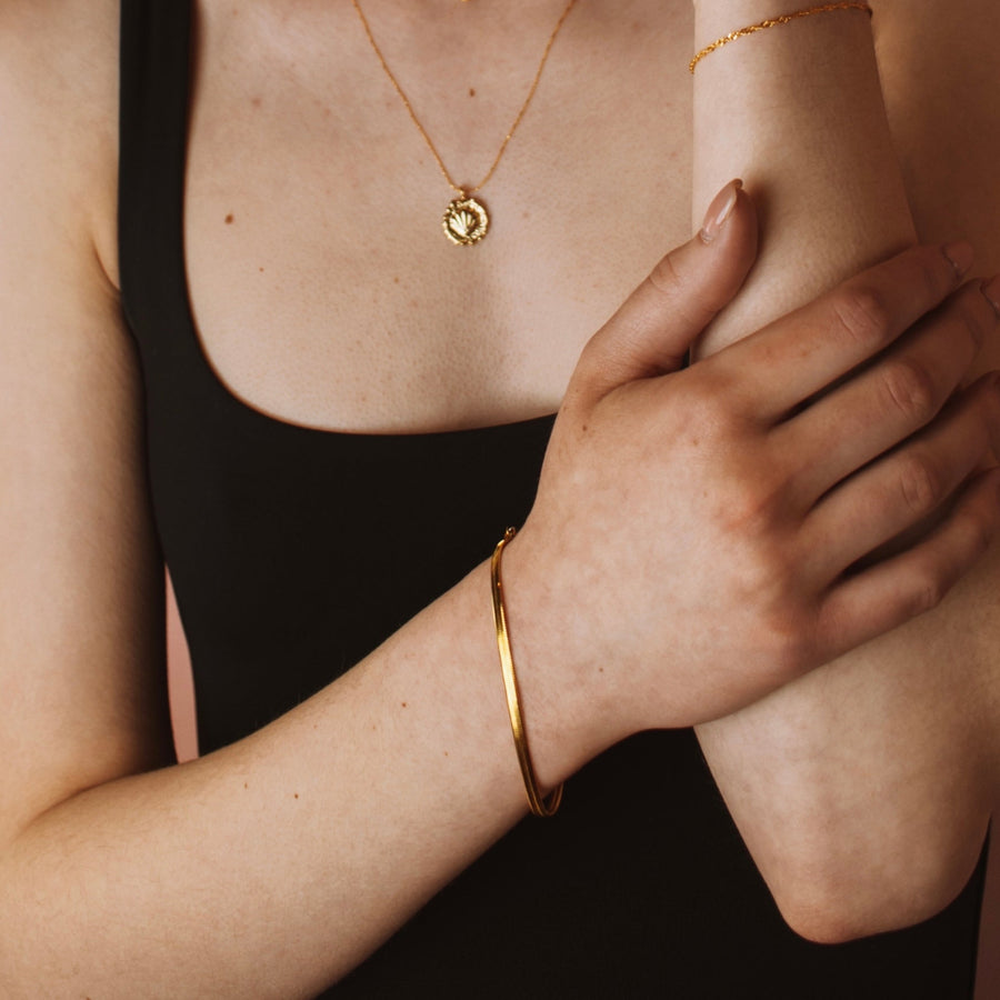 Clementine Herringbone Bracelet - Gold/Silver