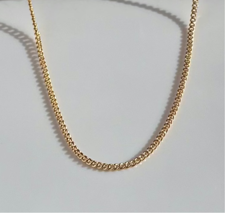Thin Curb Necklace - Gold Filled