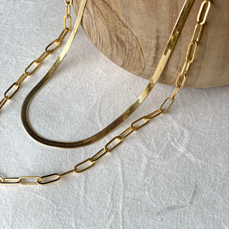 Florence Paperclip Chain - Gold