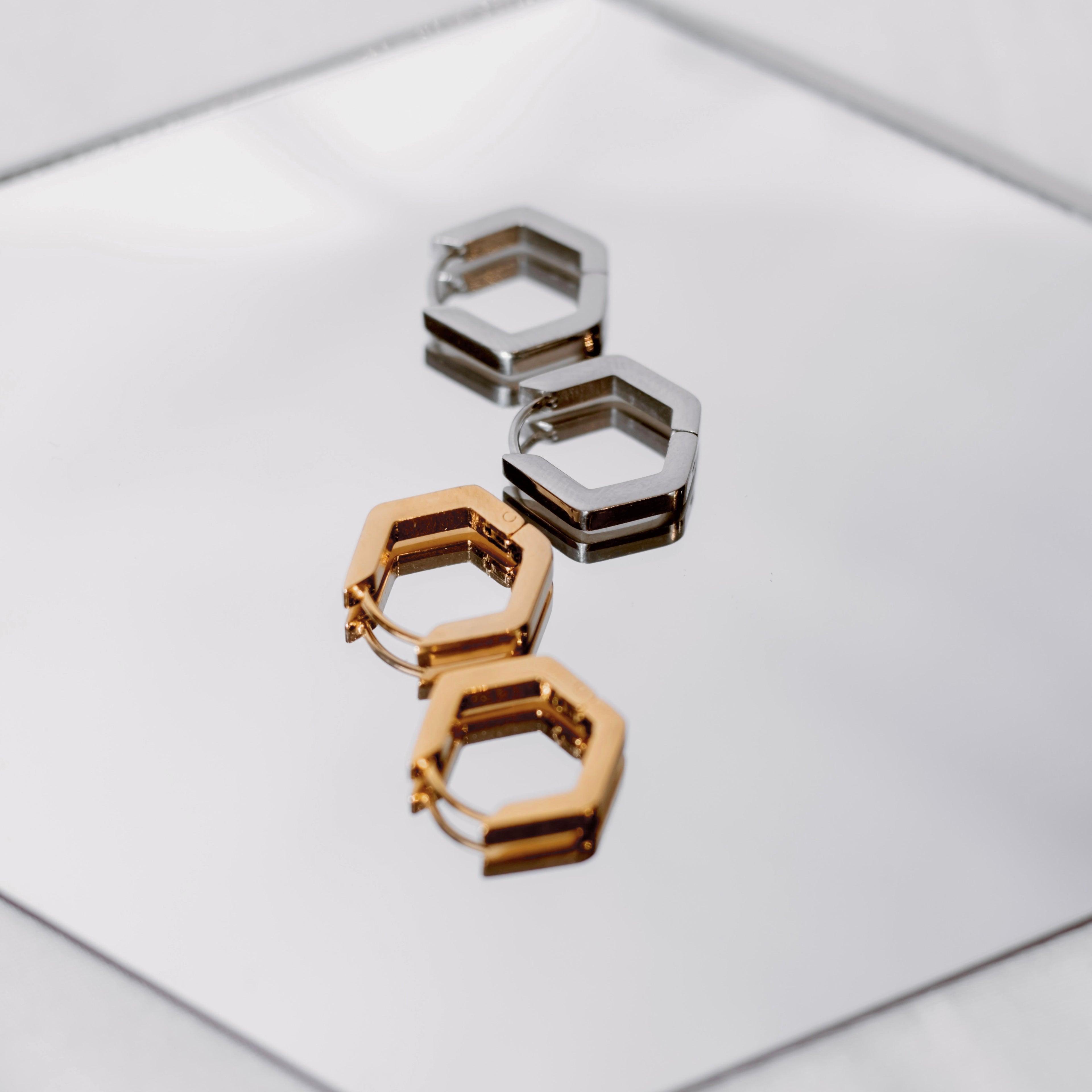 Hexagon Hoops | Stainless Steel