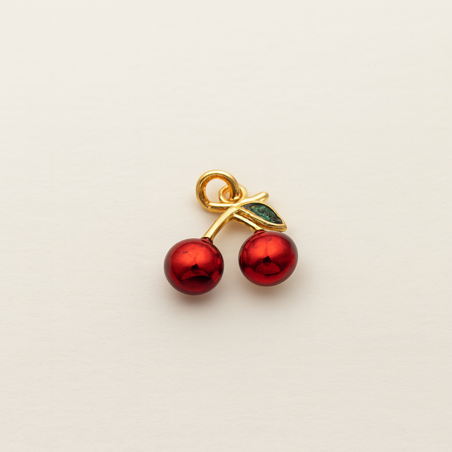 Cherry Bomb Charm - Gold Filled