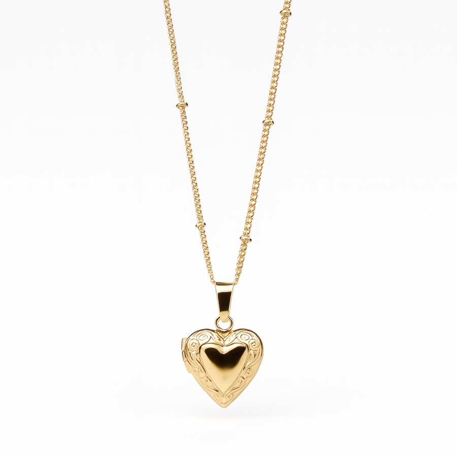 Vintage Heart Locket - Gold Filled