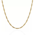 Gold filled Wave chain necklace with twisted, wave-like detailing.